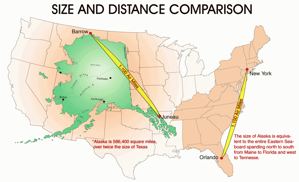 Alaska Size and Distance Comparison - US Marshals Service